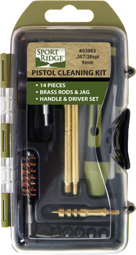 SPORT RIDGE CLEANING KIT PISTOL 38/357/9MM 14PC - for sale