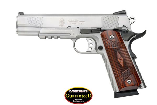 S&W 1911TA ES 45ACP 5" 8-SHOT FIXED NIGHT SIGHTS S/S WOOD - for sale