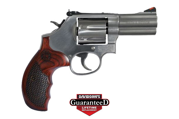 S&W 686 DELUXE 357 3" AS 7-SH ROUND BUTT CHECKERED WOOD GRIP - for sale