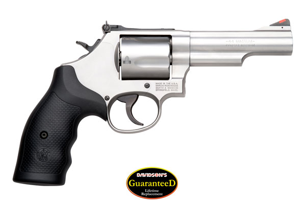 S&W 69 44MAG 4.25" ADJ 5-SHOT STAINLESS RUBBER - for sale