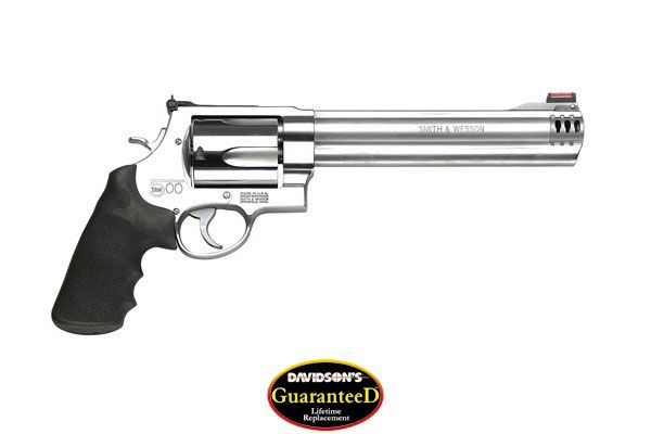 S&W 500 500SW 8.38" AS 5-SHOT HI-VIZ STAINLESS RUBBER - for sale