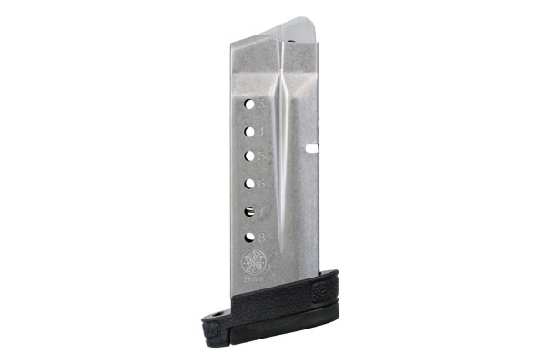S&W MAGAZINE M&P9 SHIELD 8RD W/MAG EXTENSION S/S-BLACK - for sale