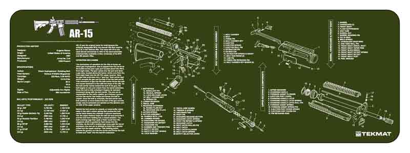 TEKMAT ARMORERS BENCH MAT 12"X36" AR-15 OLIVE DRAB - for sale