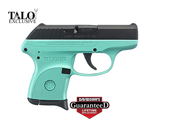 RUGER LCP 380ACP 6-SHOT FS BLUED/SLD TURQUOIS FRM (TALO) - for sale