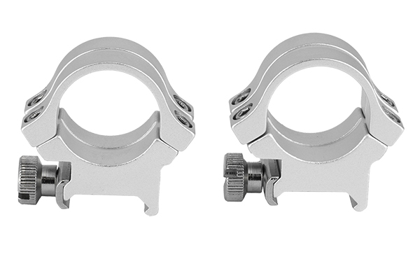 WEAVER RINGS DETACHABLE QUAD- LOCK 1" HIGH SILVER .332" - for sale
