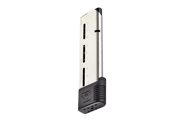 WILSON MAGAZINE 1911 ETM 45ACP 10RD SS EXT. POLYMER PAD - for sale