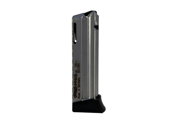 WALTHER MAGAZINE PPK/S 22LR 10RD NICKEL PLATED STEEL - for sale