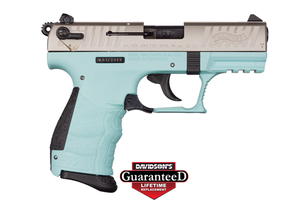 WALTHER P22 CA 22LR 3.42" AS 10-SHOT ANGEL BLUE POLYMER - for sale