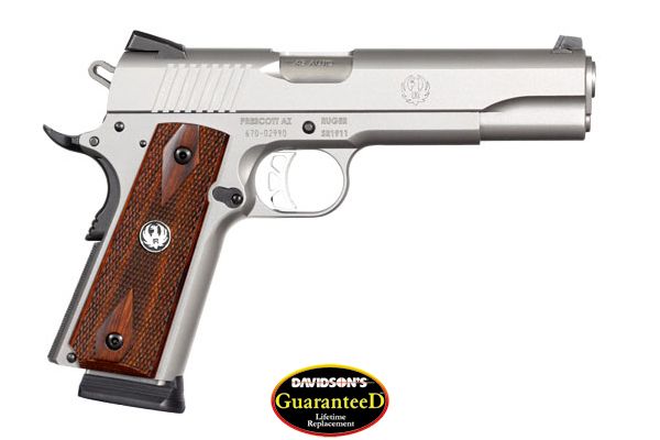 RUGER SR1911 45ACP FS 8-SHOT STAINLESS WOOD GRIPS - for sale