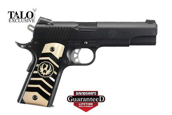 RUGER SR1911 10MM NIGHT SIGHTS BLACK CHEVRON IVORYLITE GRIPS - for sale
