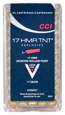 CCI 17HMR 17GR TNT-HP 2550FPS 50RD 40BX/CS - for sale