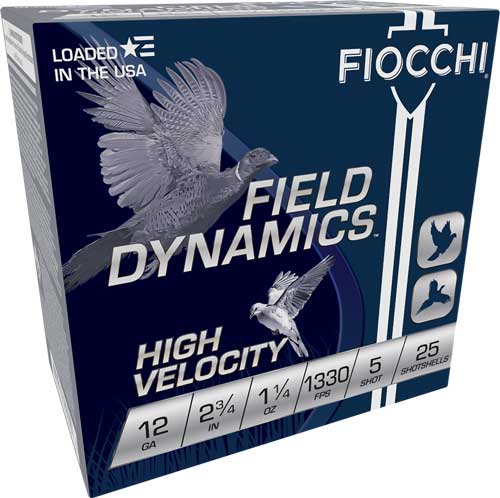 FIOCCHI 12GA 2.75" 1-1/4OZ #5 1330FPS 25RD 10BX/CS - for sale