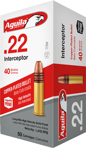 AGUILA INTERCEPTOR 22LR 40GR LEAD-RN 1000RD CASE LOT - for sale