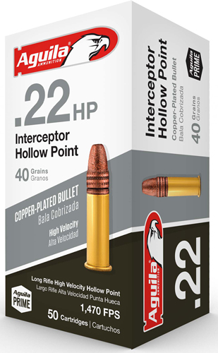 AGUILA INTERCEPTOR 22LR 40GR LEAD-HP 1000RD CASE LOT - for sale