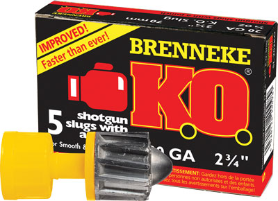 BRENNEKE USA KO 20GA 2.75" 3/4OZ SLUG 5RD 50BX/CS - for sale