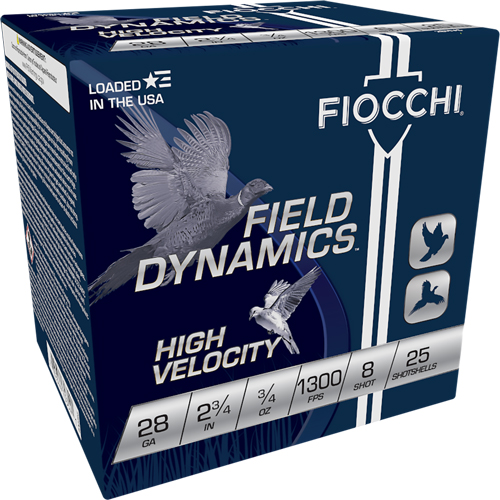 FIOCCHI 28GA 2.75" 3/4OZ #8 1300FPS 25RD 10BX/CS - for sale
