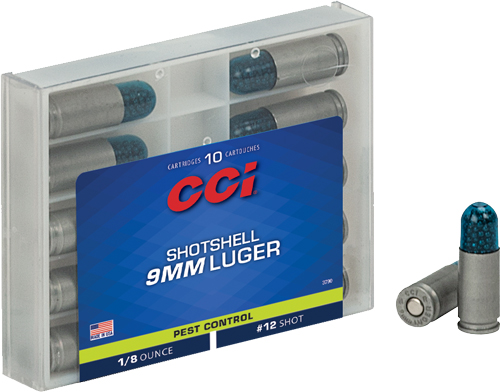 CCI SHOTSHELL 9MM LUGER 53GR #12 SHOT 10RD 20BX/CS - for sale