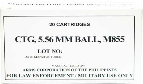 ARMSCOR 5.56X45 62GR FMJ (M855) 1000RD CASE LOT - for sale