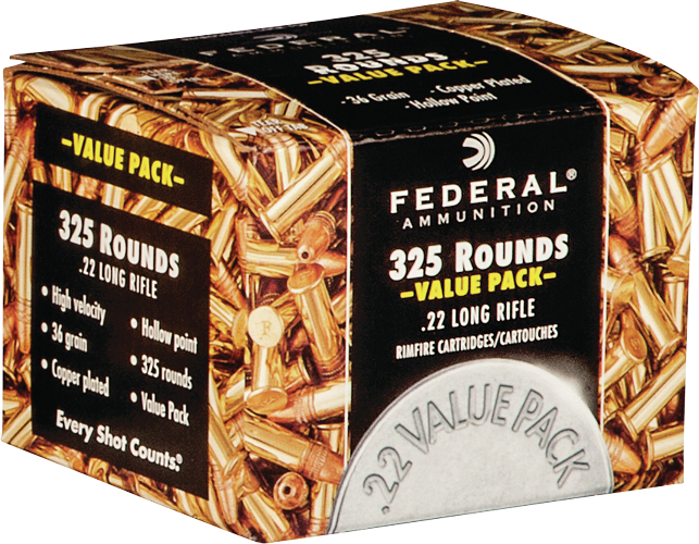 FEDERAL 22LR 36GR HP 1260FPS 325RD 10BX/CS - for sale