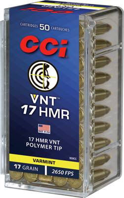 CCI VNT 17HMR 17GR VARMINT TIPPED 2650FPS  50RD 40BX/CS - for sale