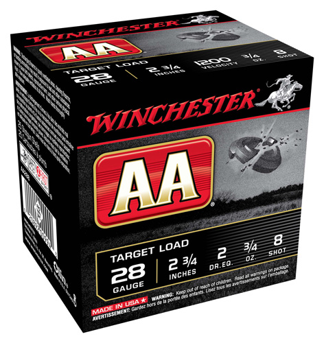 WINCHESTER AA 28GA 2.75" 3/4OZ #8 1200FPS 250RD CASE LOT - for sale