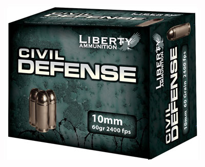 LIBERTY CIVIL DEFENSE 10MM 60GR HP 20RD 10BX/CS - for sale
