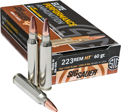 SIG 223 REM 60GR HT ELITE HUNTING 20RD 10BX/CS - for sale