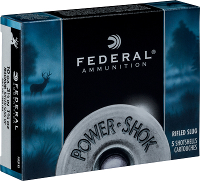 FEDERAL POWER SHOK 10GA 3.5" 1.75OZ RIFLED SLUG 5RD 50BX/CS - for sale