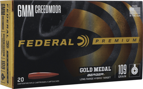 FEDERAL GOLD MEDAL 6MM CM 109GR LR TARGET 20RD 10BX/CS - for sale