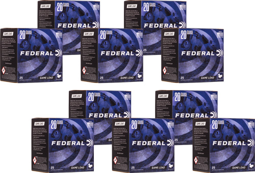 FEDERAL GAME LOAD 20GA 2.75" 7/8OZ #7.5 1210FPS CASE LOT - for sale