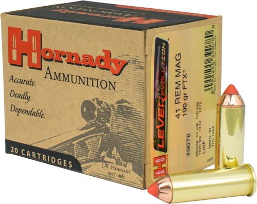 HORNADY LEVEREVOLUTION 41 REM MAG 190GR FTX 20RD 10BX/CS - for sale