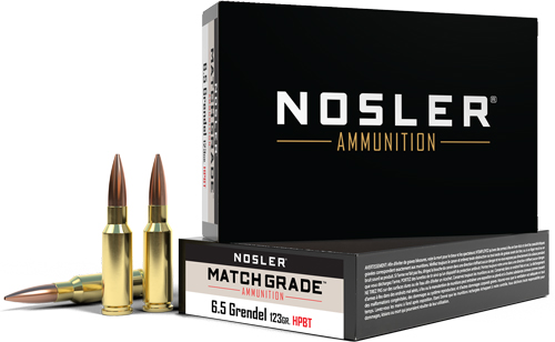 NOSLER MATCH GRADE 6.5 GRENDEL 123GR BTHP 20RD 10BX/CS - for sale