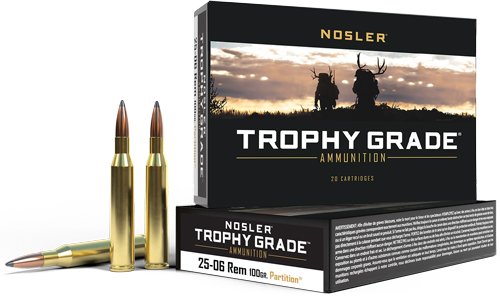 NOSLER TROPHY 25-06 REM 100GR PARTITION TIP 20RD 10BX/CS - for sale