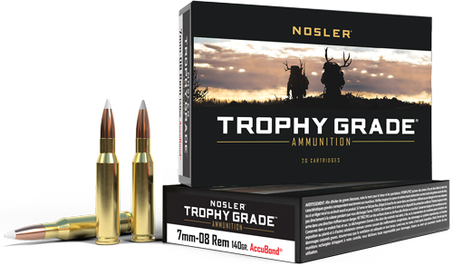 NOSLER TROPHY 7MM-08 REM 140GR ACCUBOND TIP 20RD 10BX/CS - for sale