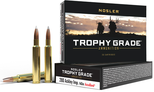 NOSLER TROPHY 280 ACK IMP 140GR ACCUBOND 20RD 10BX/CS - for sale