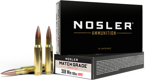 NOSLER MATCH 308 WIN 168GR CUSTOM COMP HPBT 20RD 10BX/CS - for sale