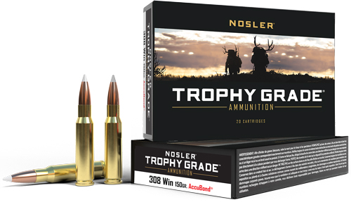 NOSLER TROPHY GRADE 308 WIN 150GR ACCUBOND 20RD 10BX/CS - for sale