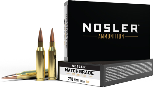 NOSLER MATCH 260 REM 130GR BTHP REDUCED DRAG 20RD 10BX/CS - for sale