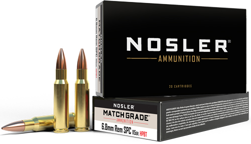 NOSLER MATCH GRADE 6.8 SPC 168GR CC HPBT 20RD 10BX/CS - for sale