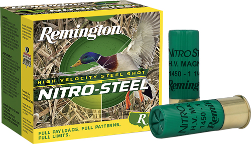 REMINGTON NITRO-STEEL 12GA 3" 1-1/4OZ #4 1450FPS 25RD 10BX/C - for sale