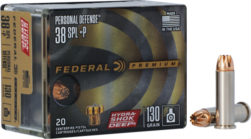 FEDERAL 38 SPECIAL+P 130GR HYDRA-SHOK JHP 20RD 10BX/CS - for sale