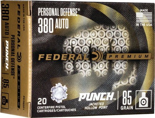 FEDERAL PUNCH 380 ACP 85GR JHP 20RD 10BX/CS - for sale