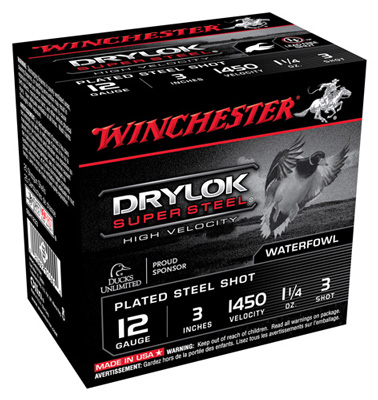 WINCHESTER DRYLOK 12GA 3" 1-1/4OZ #3 25RD 10BX/CS < - for sale