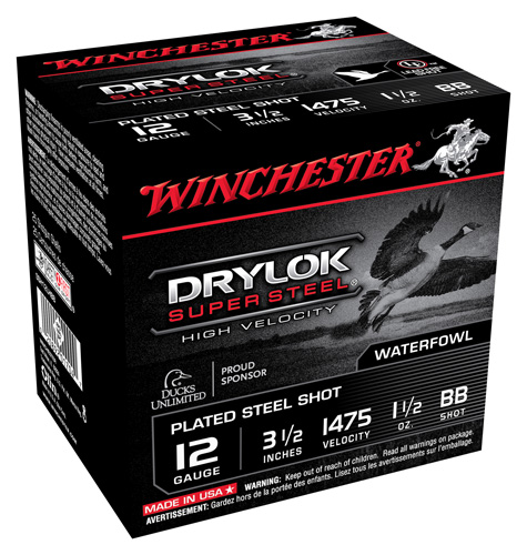 WINCHESTER DRYLOK 12GA 3.5" 1-1/2OZ #BB 1475FPS 25RD 10B/C - for sale