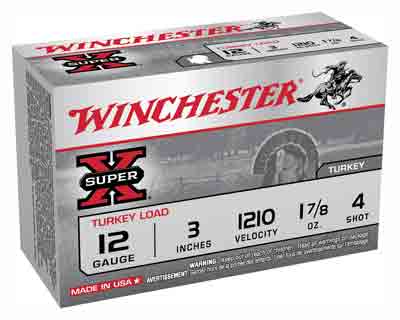 WINCHESTER SUPER-X TURKEY 12GA 3" 1-7/8OZ #4 10RD 10BX/CS - for sale