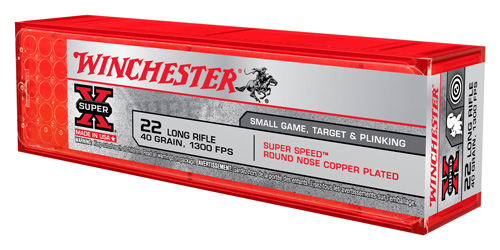 WINCHESTER SUPER-X 22LR 40GR LEAD-RN 1300FPS 100RD 20BX/CS - for sale
