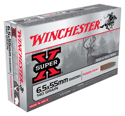 WINCHESTER 6.5X55 MAUSER 140GR POWER POINT 20RD 10BX/CS - for sale