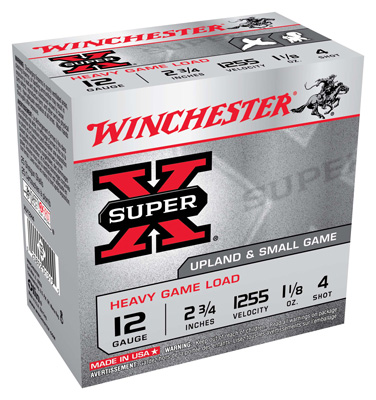WINCHESTER SUPER-X 12GA 2.75" 1-1/8OZ #4 1255FPS 250RD CASE - for sale