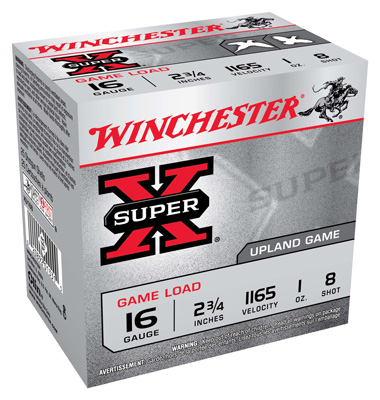 WINCHESTER SUPER-X 16GA 2.75" 1OZ #8 1165FPS 25RD 10BX/CS - for sale