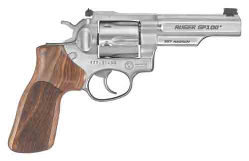 RUGER GP100 357MAG 4.2" ADJ. MATCH SS HOGUE STIPPLED HRWD - for sale